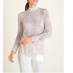 Chico’s python print zip back sweater